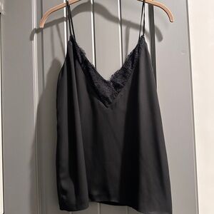 Socialite Black Lace-Trim Cami - Size S